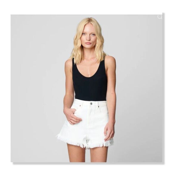 NEW! Blank NYC | Frayed Hem White Denim Shorts - size 29 - Picture 1 of 9